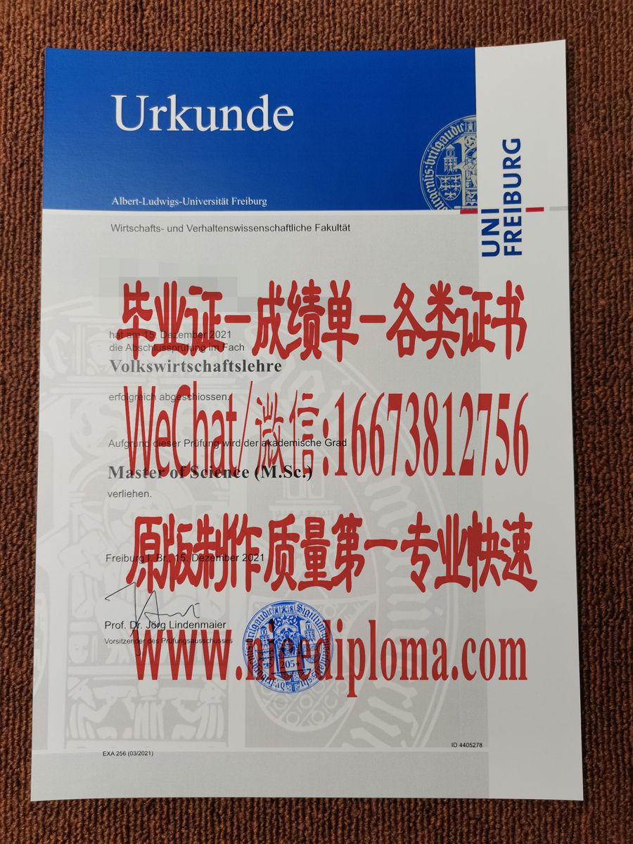 仿制弗莱堡阿尔伯特·路德维希大学毕业证学位原版