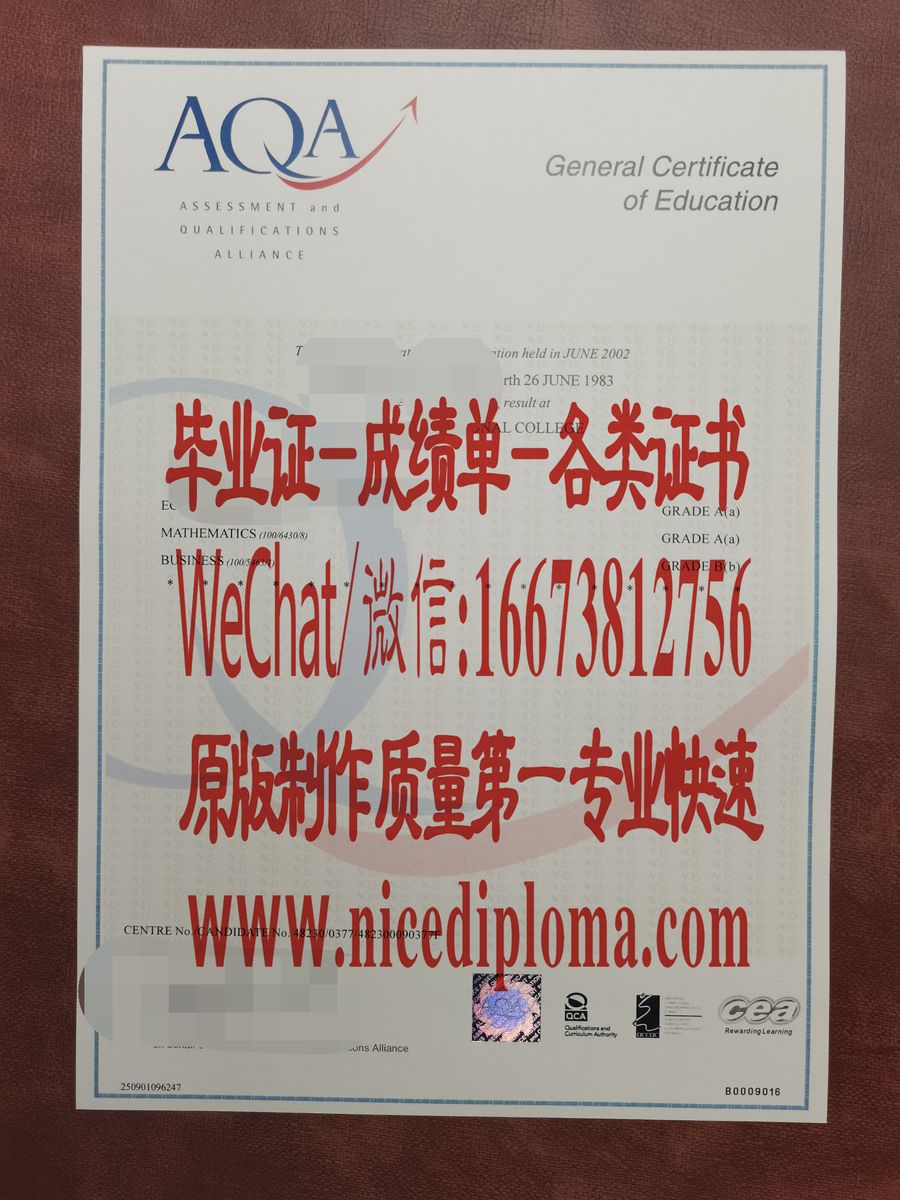 原版仿制GCSE英国资格评估认证证书