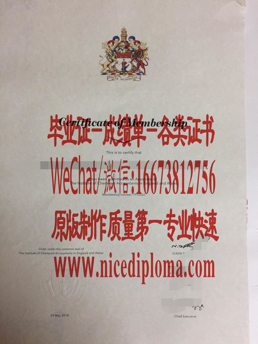 原版仿制英国特许会计师协会证书